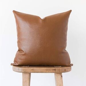 Woven Nook Milo Faux Leather Pillow Cover Square 18 x 18